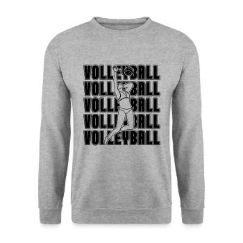 Volleyball Retro Beach Holiday Volleyball Player - Unisex Pullover - Weißgrau meliert - Vorne - Alina (178cm) & Michal (187cm)