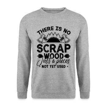 There Is No Scrap Wood Just Woodwork Wood Carver - Unisex Pullover - Weißgrau meliert - Vorne - Alina (178cm) & Michal (187cm)