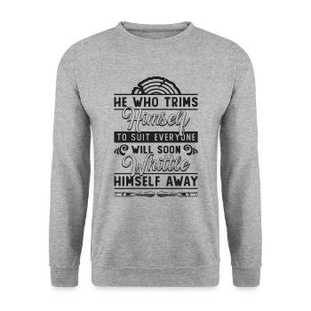 He Who Trims Himself To Woodworker Wood Carver - Unisex Sweatshirt - salt & pepper - Front - Alina (178cm) & Michal (187cm)