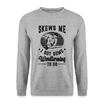 Skews Me I Got Some Woodsman Logger Wood Carver - Unisex Pullover - Weißgrau meliert - Vorne - Alina (178cm) & Michal (187cm)