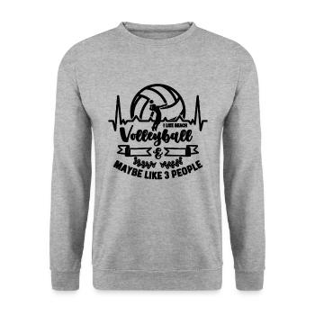 I Like Beach Volleyball Lover Volleyball Player - Unisex Sweatshirt - salt & pepper - Front - Alina (178cm) & Michal (187cm)