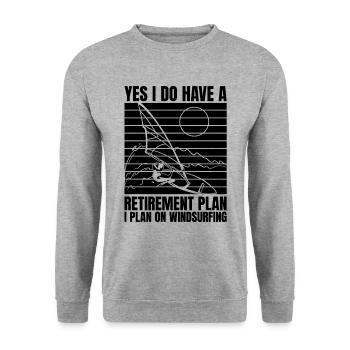 Oui, j’ai une retraite Surf Planche à voile - Sweat-shirt Unisexe - gris chiné - Devant - Alina (178cm) & Michal (187cm)