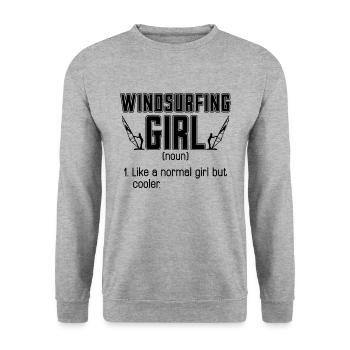Nom de fille de planche à voile comme un kitesurf normal - Sweat-shirt Unisexe - gris chiné - Devant - Alina (178cm) & Michal (187cm)