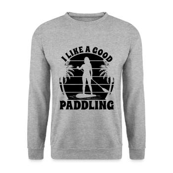 J’aime un bon paddle boarder pour sports nautiques - Sweat-shirt Unisexe - gris chiné - Devant - Alina (178cm) & Michal (187cm)