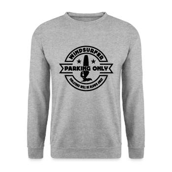 Windsurfer Parking Only Violators Will Wakeboard - Unisex Pullover - Weißgrau meliert - Vorne - Alina (178cm) & Michal (187cm)
