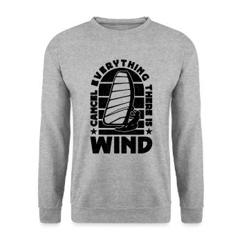 Cancel Everything There Surfing Windsurfing Lover - Unisex Sweatshirt - salt & pepper - Front - Alina (178cm) & Michal (187cm)