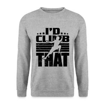 I'd Climb That Indoor Climbing Bouldering Climber - Unisex Pullover - Weißgrau meliert - Vorne - Alina (178cm) & Michal (187cm)