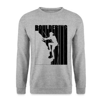 Bouldering Indoor Climbing Mountaineer Climber - Unisex Pullover - Weißgrau meliert - Vorne - Alina (178cm) & Michal (187cm)