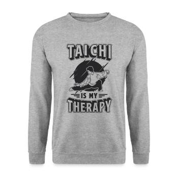 Tai Chi Is My Therapy Martial Arts Tai Chi Lover - Unisex Sweatshirt - salt & pepper - Front - Alina (178cm) & Michal (187cm)