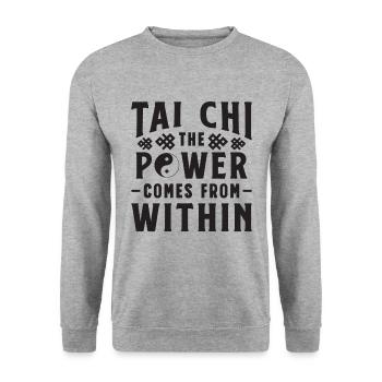 Tai Chi The Power Comes From Taiji Tai Chi Lover - Unisex Sweatshirt - salt & pepper - Front - Alina (178cm) & Michal (187cm)