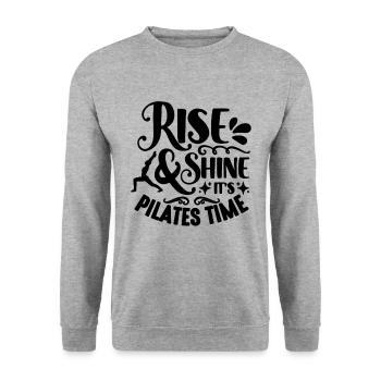 Rise And Shine It's Pilates Workout Pilates Lover - Unisex Sweatshirt - salt & pepper - Front - Alina (178cm) & Michal (187cm)