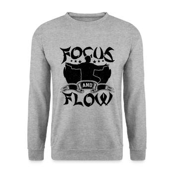 Focus And Flow Meditation Ninjutsu Qigong Lover - Unisex Sweatshirt - salt & pepper - Front - Alina (178cm) & Michal (187cm)