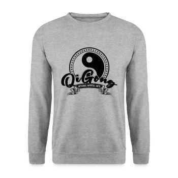 Qigong Internal Martial Arts Tai Chi Qigon Lover - Unisex Sweatshirt - salt & pepper - Front - Alina (178cm) & Michal (187cm)