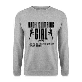 Rock Climbing Girl Noun Same As A Mountain Sports - Unisex Pullover - Weißgrau meliert - Vorne - Alina (178cm) & Michal (187cm)