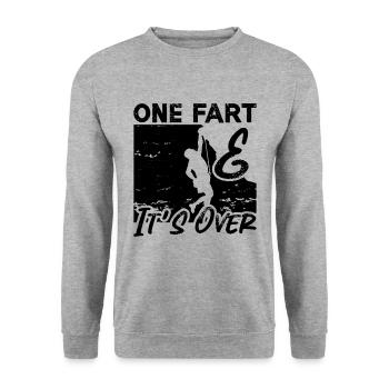 Un pet et c’est fini d’escalader un grimpeur de bloc - Sweat-shirt Unisexe - gris chiné - Devant - Alina (178cm) & Michal (187cm)