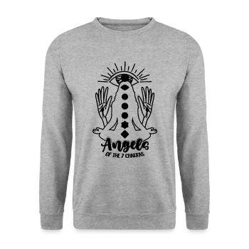Angels Of The 7 Chakras Meditation Reiki Master - Unisex Pullover - Weißgrau meliert - Vorne - Alina (178cm) & Michal (187cm)