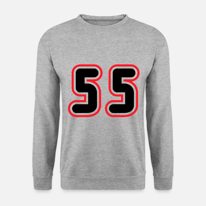 55 Zahl nummer - Unisex Pullover - Weißgrau meliert