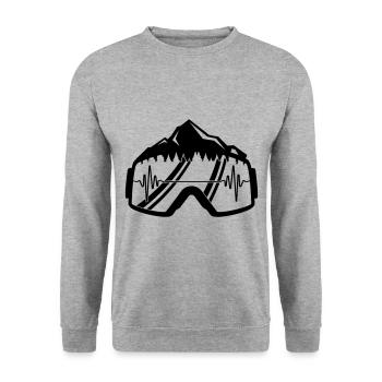 ski goggles pulse - Unisex Sweatshirt - salt & pepper - Front - Alina (178cm) & Michal (187cm)