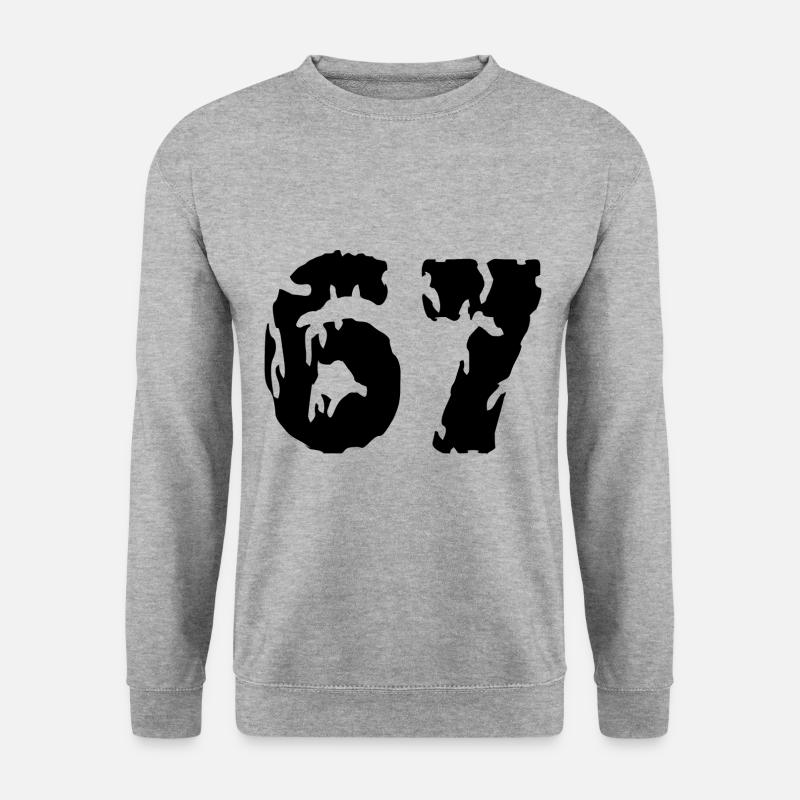 67 Zahl Trikot - Unisex Pullover - Weißgrau meliert