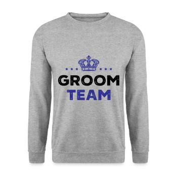Groom Team - Unisex Pullover - Weißgrau meliert - Vorne - Alina (178cm) & Michal (187cm)