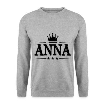 Anna - Unisex Pullover - Weißgrau meliert - Vorne - Alina (178cm) & Michal (187cm)