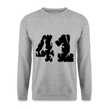 41 Maillot numéro - Sweat-shirt Unisexe - gris chiné - Devant - Alina (178cm) & Michal (187cm)