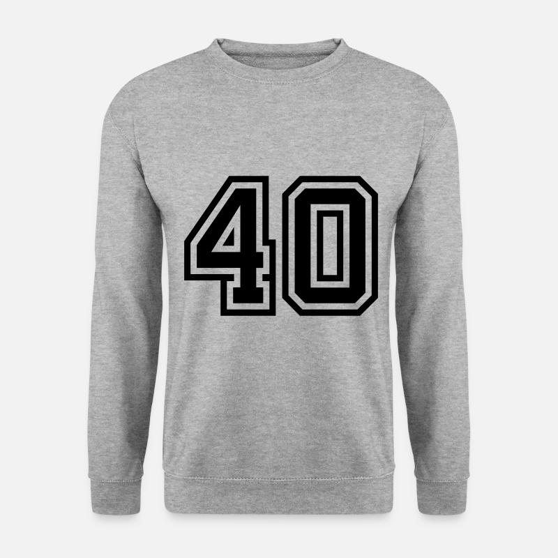 40 Zahl symbol - Unisex Pullover - Weißgrau meliert