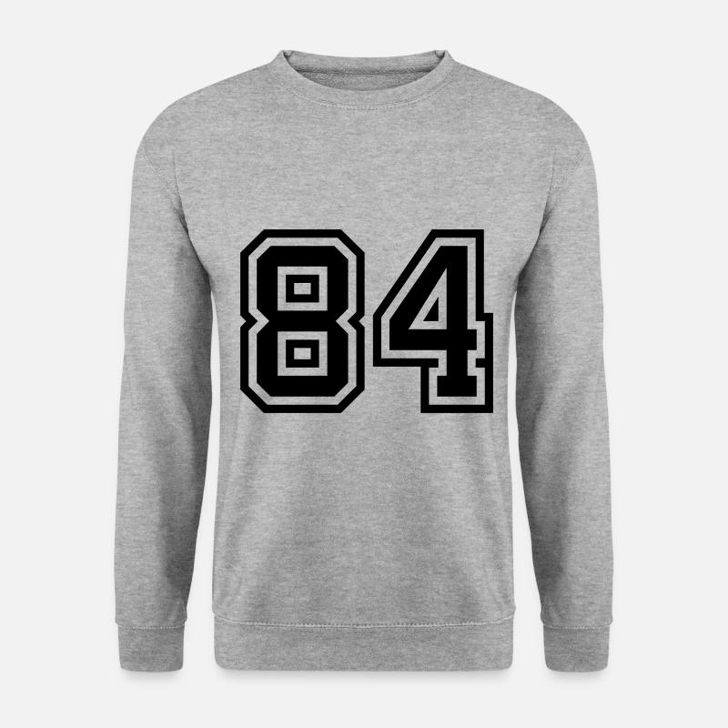 84 Zahl Symbol - Unisex Pullover - Weißgrau meliert