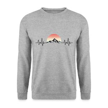 Berge - Unisex Pullover - Weißgrau meliert - Vorne - Alina (178cm) & Michal (187cm)