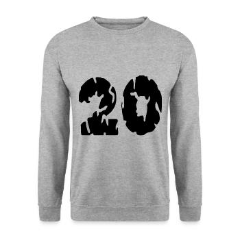 Maillot 20 Numéro - Sweat-shirt Unisexe - gris chiné - Devant - Alina (178cm) & Michal (187cm)
