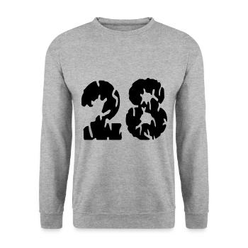 28 Number jersey - Unisex Sweatshirt - salt & pepper - Front - Alina (178cm) & Michal (187cm)