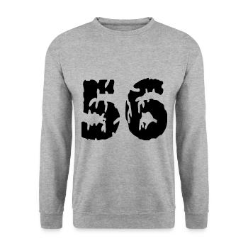 56 Maillot numéro - Sweat-shirt Unisexe - gris chiné - Devant - Alina (178cm) & Michal (187cm)