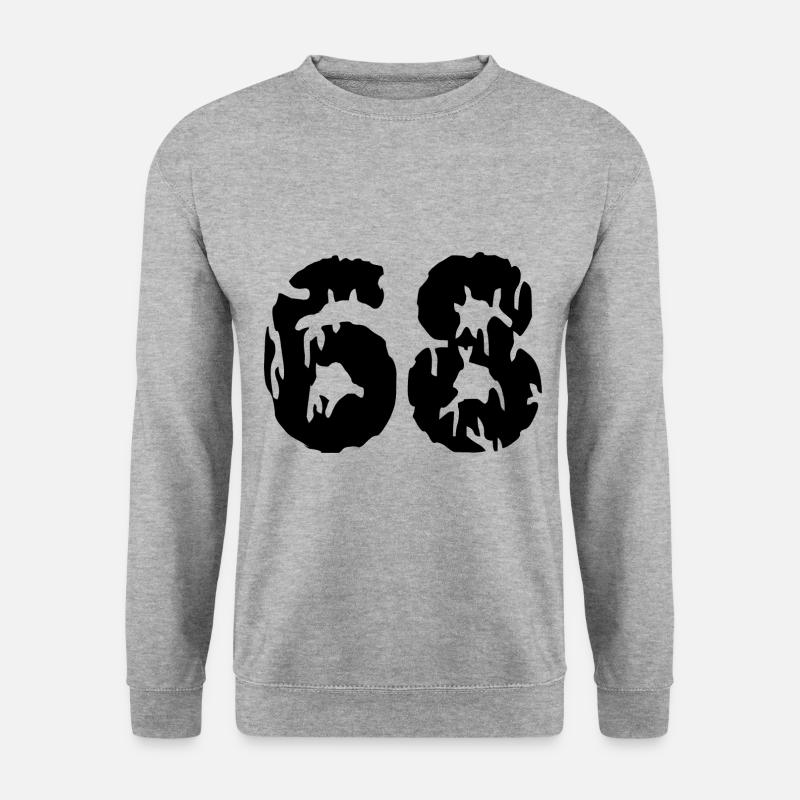 68 Zahl Trikot - Unisex Pullover - Weißgrau meliert