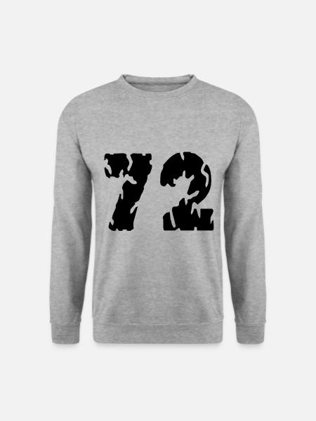 72 Maillot numéro - Sweat-shirt Unisexe - gris chiné