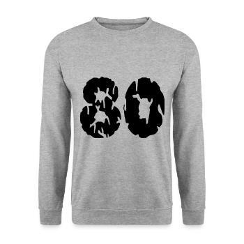 Maillot 80 numéro - Sweat-shirt Unisexe - gris chiné - Devant - Alina (178cm) & Michal (187cm)