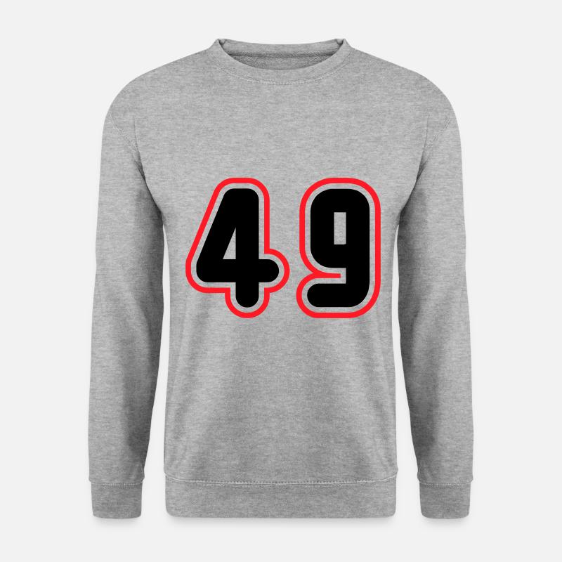 49 Zahl nummer - Unisex Pullover - Weißgrau meliert