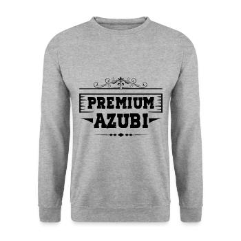 Premium Azubi - Unisex Pullover - Weißgrau meliert - Vorne - Alina (178cm) & Michal (187cm)