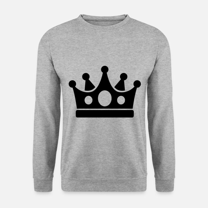Krone Symbol - Unisex Pullover - Weißgrau meliert