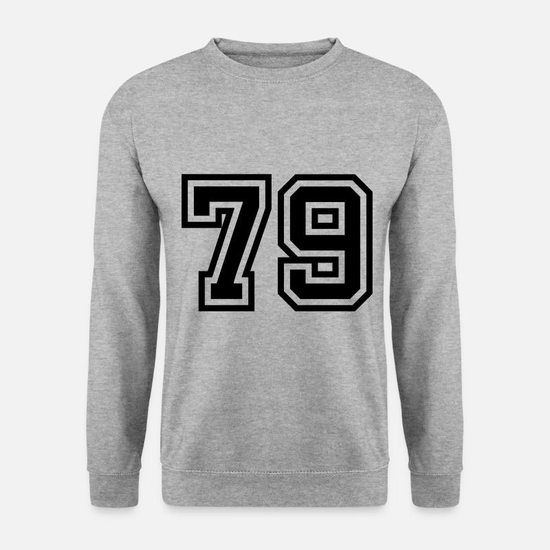 79 Zahl Symbol - Unisex Pullover - Weißgrau meliert