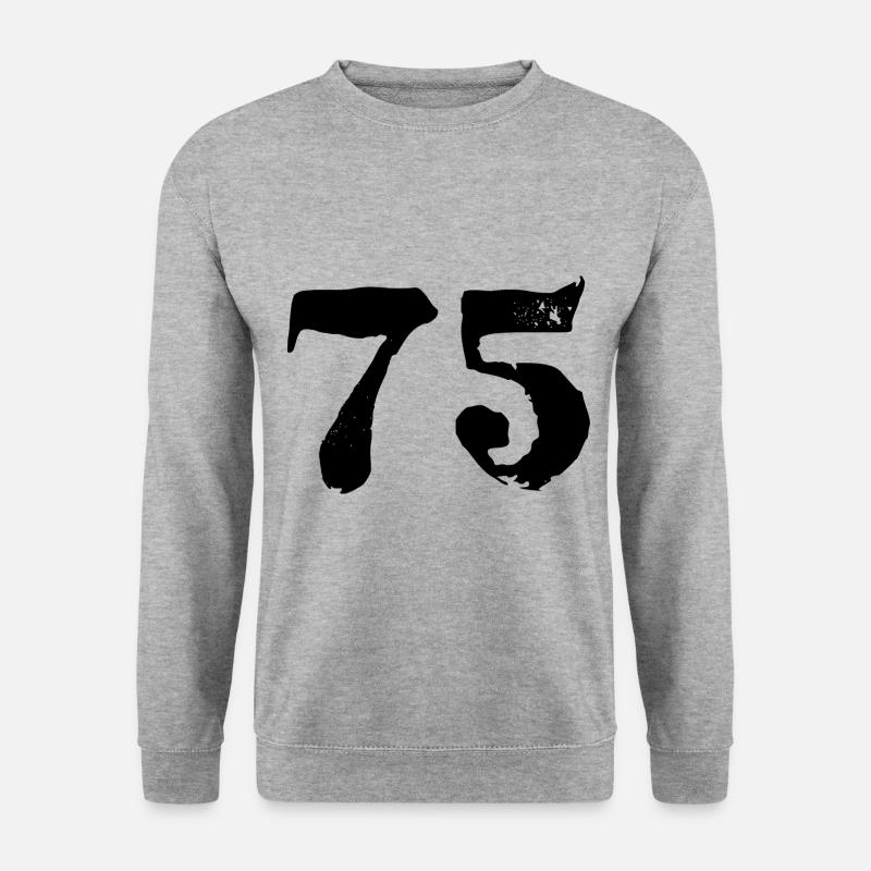 75 Zahl Trikot - Unisex Pullover - Weißgrau meliert