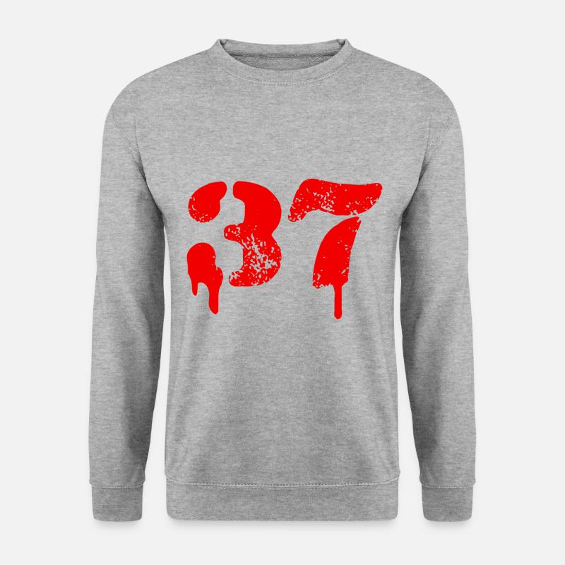 37 Zahl Symbol - Unisex Pullover - Weißgrau meliert