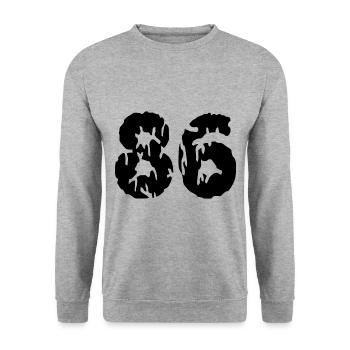 86 Number jersey - Unisex Sweatshirt - salt & pepper - Front - Alina (178cm) & Michal (187cm)