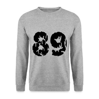 89 Number jersey - Unisex Sweatshirt - salt & pepper - Front - Alina (178cm) & Michal (187cm)