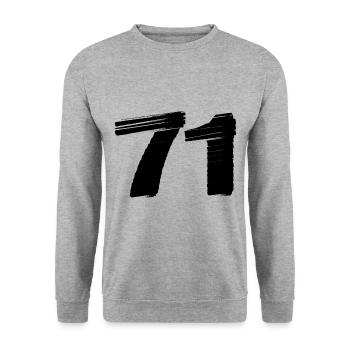 71 Number jersey - Unisex Sweatshirt - salt & pepper - Front - Alina (178cm) & Michal (187cm)