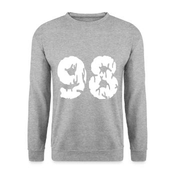 Maillot 98 Numéro - Sweat-shirt Unisexe - gris chiné - Devant - Alina (178cm) & Michal (187cm)