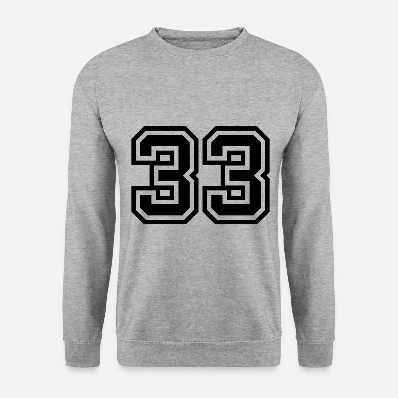33 Symbole numérique - Sweat-shirt Unisexe - gris chiné