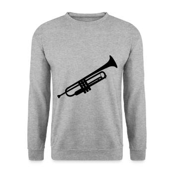 Musique de trompette - Sweat-shirt Unisexe - gris chiné - Devant - Alina (178cm) & Michal (187cm)