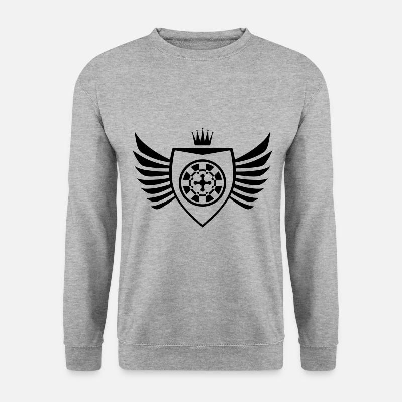 Roulette Casino Shield - Unisex Sweatshirt - salt & pepper