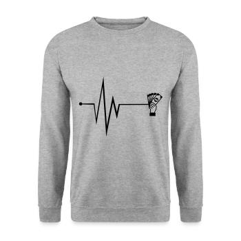 Money Money Pulse - Unisex Sweatshirt - salt & pepper - Front - Alina (178cm) & Michal (187cm)