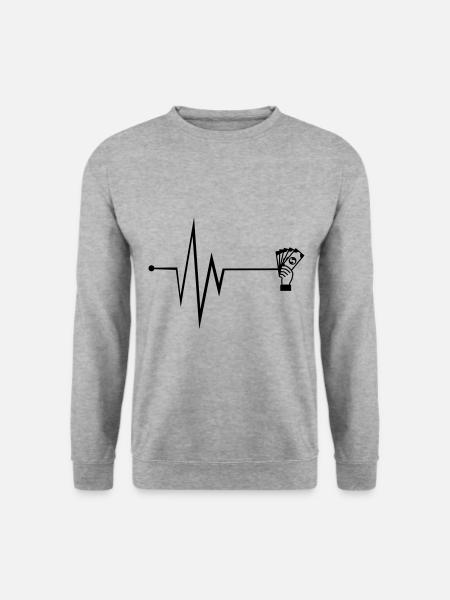Geld Money Puls - Unisex Pullover - Weißgrau meliert